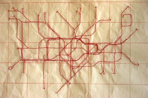 the map as art London Tube Map, Cartography Art, Tube Map, Underground Map, Map Quilt, London Tube, Simply Red, Textile Fiber Art, Red Thread