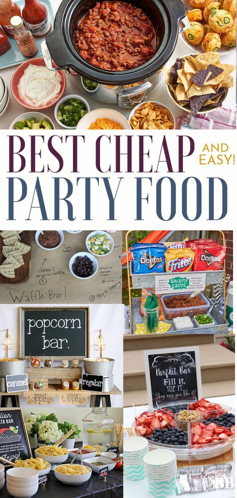 Tacobar Party, Easy Party Food Ideas, Party Food On A Budget, Cheap Party Food, Party Food Bars, Graduation Party Foods, Party Food Buffet, Cheap Party, Easy Party Food