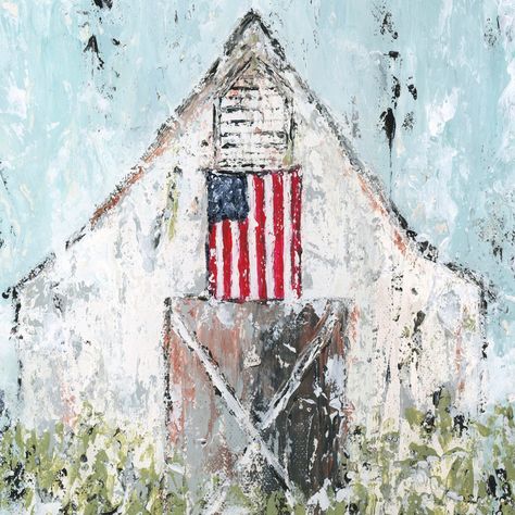 Southern Art, Americana Art, Patriotic Art, Barn Painting, Barn Art, Estilo Country, Americana Decor, Farmhouse Art, Painting Edges