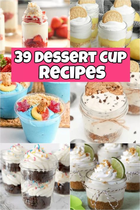 Dessert Cup Recipes - 39 Desserts in a Cup Desserts In A Cup, Desserts In Jars, Mason Jar Desserts Recipes, Cup Recipes, Finger Desserts, Cookie Cups Recipe, Eating On A Dime, Chocolate Peanut Butter Desserts, Mini Dessert Recipes