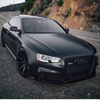 Matte Black Audi RS5 - via @LuxuryLifestyleMagazine If your not following @LuxuryLifestyleMagazine, make sure you check them out - @LuxuryLifestyleMagazine Photo by @Lifeof_Riley Audi 2017, Audi A5 Coupe, Black Audi, Audi Rs5, Audi S5, Audi Sport, Audi Rs, Audi Cars, Audi A5