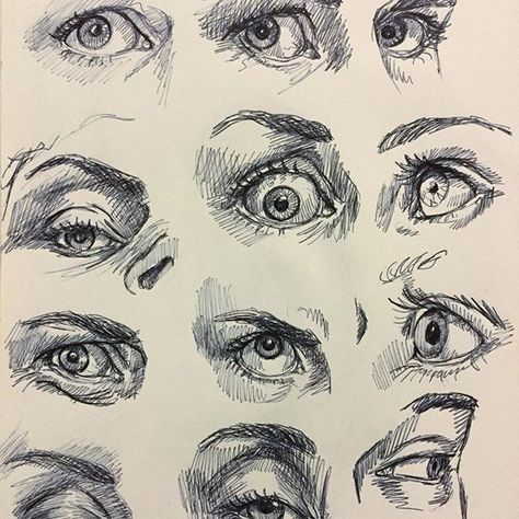 Some much needed eye studies drawing mostly my eyes from a mirror with a couple side views I found online. #drawing #sketchbook #sketch #eyestudy #pen Eye Studies, Studies Drawing, Eye Study, Realistic Eye Drawing, Eye Sketch, Human Anatomy Art, Anatomy Sketches, Drawing Studies, Much Needed