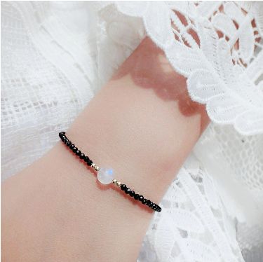 Delicate Fine Jewelry, Black Spinel Bracelet, Tom Y Jerry, Cheap Bracelets, Clasp Bracelet, Moonstone Bracelet, Bracelet Women, Black Spinel, Bracelet Clasps