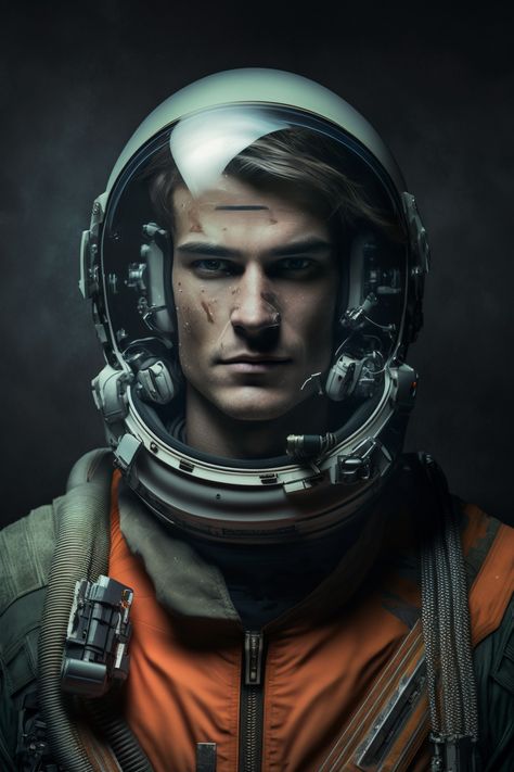 Astronaut Helmet Reference, Space Character Design Male, Astronaut Portrait, Male Astronaut, People In Space, Virtual Insanity, Astronaut Suit, Space Character, Astronaut Helmet