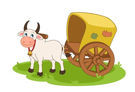 Farm Cartoon, Bullock Cart, Colorful Borders Design, Bull Logo, Animal Icon, Skull Illustration, Creative Flyers, Animal Silhouette, Cartoon Drawing