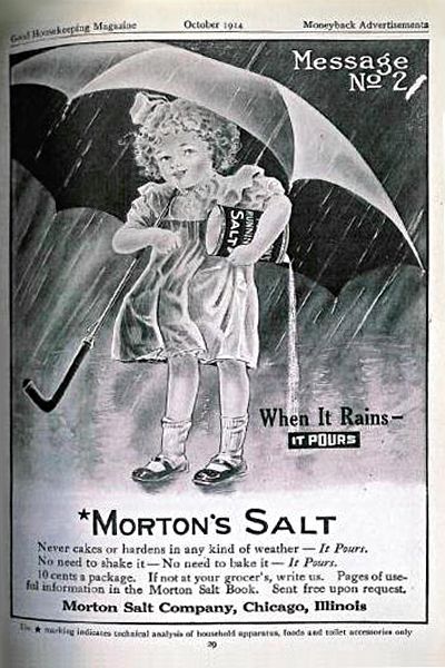 Morton Salt Girl, Canning Salt, Celtic Salt, Morton Salt, Long Term Food Storage, Umbrella Girl, Vintage Umbrella, 60s Retro, Old Ads