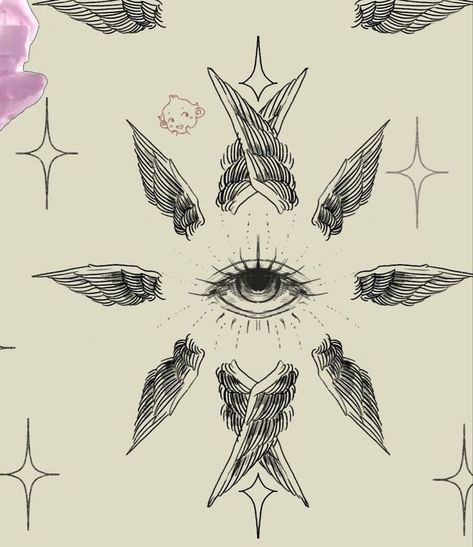 Seraphim Drawing, Seraphim Tattoo Design, Seraphim Angel Tattoo, Rave Tattoo, Biblically Accurate Angel Tattoo, Biblically Accurate Angel, Biblically Accurate, Tatoo Inspiration, Collage Mural