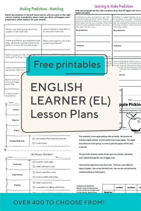 English Learner (EL) Lesson Plans | Access more than 400 lesson plans for preschool through grade 5 to support English language learners in your classroom. #ell #esl #EnglishLearners #educationdotcom Ell Lesson Plans, Afrikaans Worksheets, Lesson Plans For Preschool, Teaching English Language Learners, Teaching Lessons Plans, English Lesson Plans, Esl Teaching Resources, Classroom Idea, Ell Students