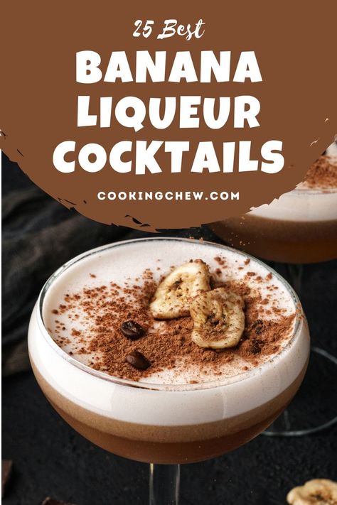 Chocolate Banana Cocktail, Creme De Banana Drink Recipes, Drinks With Banana Liquer, Banana Liquor Drinks, Banana Liquer Cocktails, Banana Split Cocktail, Banana Liqueur Drinks Cocktails, Creme De Banana Liqueur Recipes, Banana Drinks Alcohol