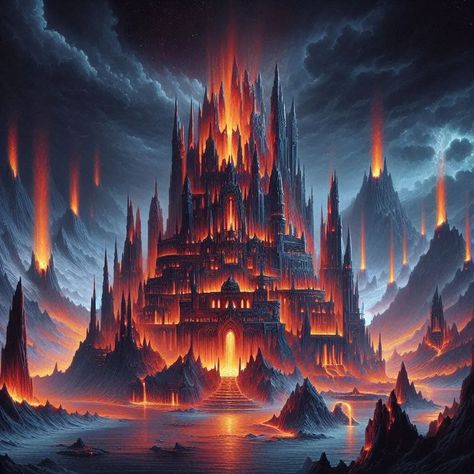 An ancient kingdom nestled within a volcano, with a majestic palace made of frozen lava and pillars of fire rising into the dark sky. #artificialintelligence #amazing Fire Kingdom, Pillar Of Fire, Ancient Kingdom, Dark Sky, Dark Skies, Volcano, The Darkest, Palace, Temple