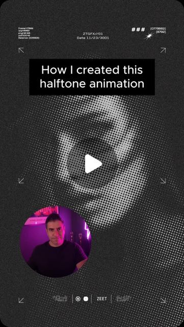 ZEET on Instagram: "Simple Halftone animation in Adobe Illustrator and using Photoshop’s timeline.  . I’m sure there is a better way to do this (probably in After Effects). Any motion graphic designers want to weigh in? I’m not an expert in AE!  . . . . Photo credit: Georgy Chernyadyev . . . . #graphicdesign #typography #howto #designhack #designtutorials #adobeillustrator #adobeillustratortutorial #branddesign #halftone #portrait #blackandwhitephotography" Halftone Animation, Timeline Graphic Design, Halftone Portrait, Timeline Graphic, After Effects Motion Graphics, Halftone Illustration, Motion Graphics Typography, Adobe Illustrator Tutorials, Design Hack