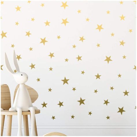 Gold Star Stickers, Wall Art Vinyl, Stick Wall Art, Star Wall Decals, Gold Bedroom, Nursery Decals, Geometric Wall Decor, Wall Stickers Bedroom, Gift Pack