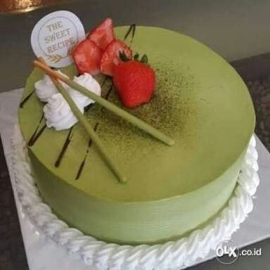 Matcha Cake Design, Pudding Ideas, Cake Matcha, Green Birthday Cakes, Green Tea Cake, Mousse Cake Recipe, Matcha Dessert, Matcha Cake, Korean Cake