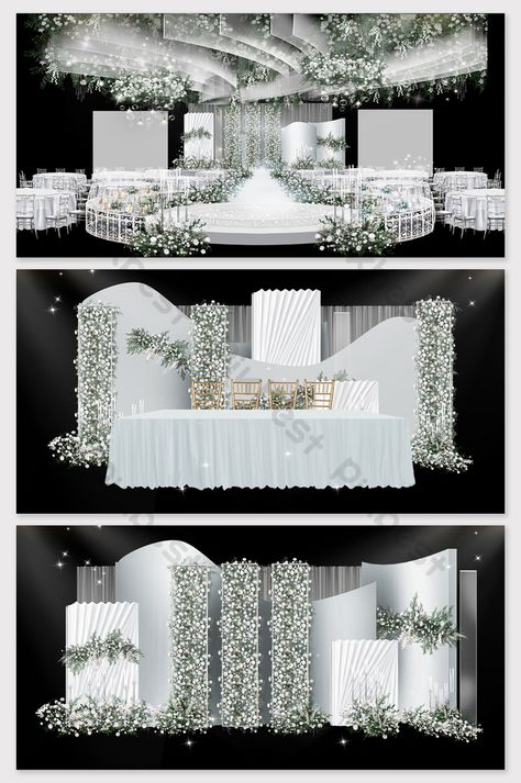 Wedding Decor Background, Luxury Wedding Decor Backdrops, White Wedding Stage, Corporate Event Centerpieces, White Green Wedding, Wedding Ceiling Decorations, Wedding Table Layouts, Nikah Decor, Reception Stage Decor