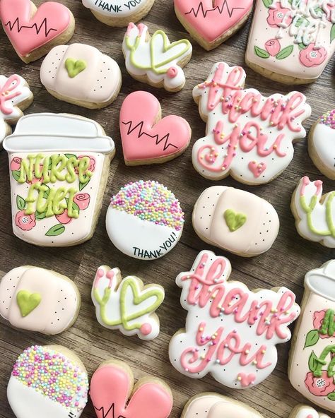 Nurses Week Cookies, Nurse Appreciation Cookies, Perioperative Nurses Week, Referral Ideas, Nurse Practitioner Week, Happy Nurse, Treat Maker, Perioperative Nursing, Nurse Cookies