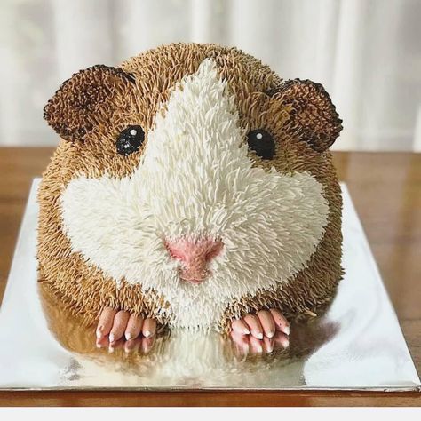 Cute Animal Cake Designs, Sculpted Cake Ideas, Hamster Cake Ideas, Pig Birthday Cakes, Colorful Desserts, Princess Birthday Cake, Pig Cake, Sculpted Cakes, Creative Cake Decorating