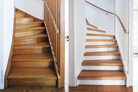 Fornye trapp Stairs Makeover Design, Stairs Makeover Ideas, Stair Renovation, Stairs Renovation, Stairs Makeover, Staircase Makeover, Diy Stairs, House Stairs, Staircase Design