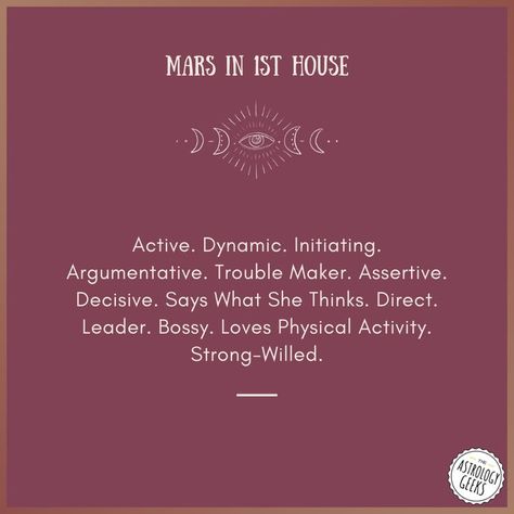 Mars 1st House, Mars In 1st House, Mars In The Houses, Mars In 8th House, Is There Life On Mars, Curiosity Mars, 1st House, Planet Signs, Trouble Maker