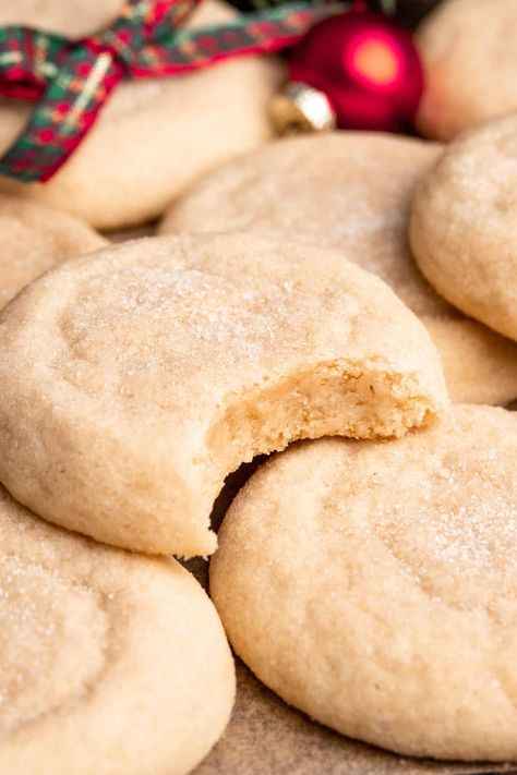 Chewy Sugar Cookies - In Bloom Bakery Soft Chewy Sugar Cookies, Thing To Bake, Soft And Chewy Sugar Cookies, Millionaire Pie, In Bloom Bakery, Bloom Bakery, Drop Sugar Cookies, Soft Sugar Cookie Recipe, Chocolate Thumbprint Cookies