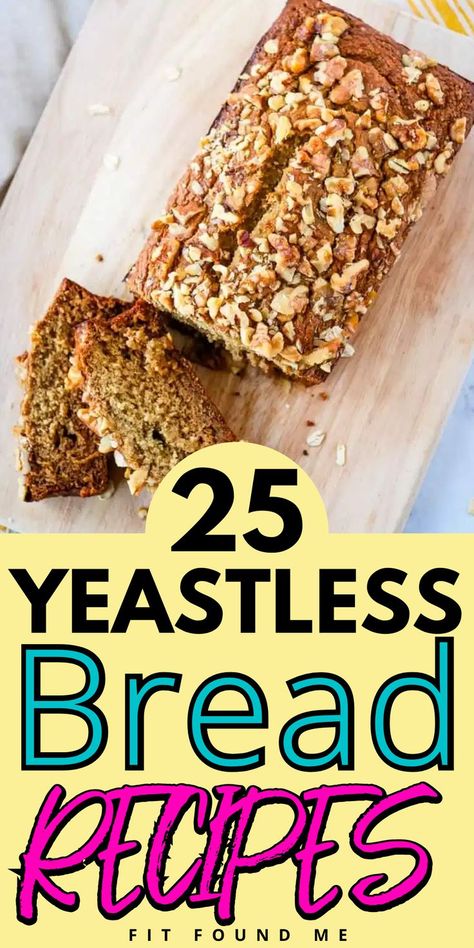 Bread Recipes Without Yeast, No Yeast Bread Recipes, Easy Healthy Bread Recipe, Easiest Bread Recipe No Yeast, Yeastless Bread, Basic Quick Bread Recipe, Homemade Bread Without Yeast, Best Bread Recipes, How To Bake Bread