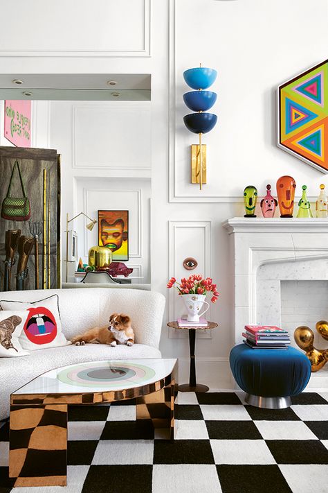 Modern Maximalist Interior Design, Maximalist Apartment, Maximalist Interior, Colorful Apartment, Maximalist Decor, New York Apartment, Whimsical Decor, Jonathan Adler, Apartment Interior Design