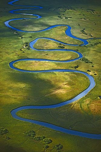 It sometimes forms meanders so wide that the water flows across the channel as much as it does downstream High Vocabulary, Botswana Travel, Frans Lanting, Chobe National Park, Okavango Delta, Landlocked Country, Travel Africa, Out Of Africa, Southern Africa