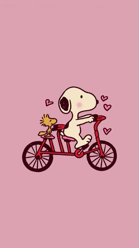 Kira Cyan, Snoopy Valentine, Riding A Bicycle, Snoopy Wallpaper, Snoopy Pictures, Cute Picture, Whatsapp Wallpaper, Valentines Wallpaper, Snoopy Love