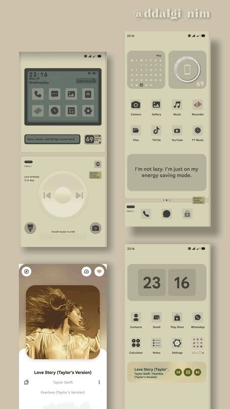 Aesthetic Phone Setup Android, Music Widget App, Android Widget Design, Widget Apps For Android, Phone Theme Ideas Android, Xiaomi Homescreen Ideas, Phone Themes Android, Music Apps For Android, Android Phone Theme