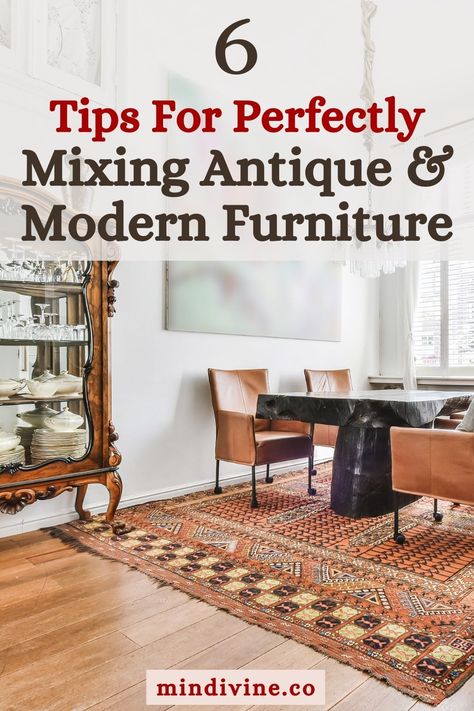 Looking to create a charming blend of antique and modern in your home? This tips will help you master the art of mixing furniture styles, creating a space that's both classic and contemporary. Mix Modern And Antique Furniture, Mix Of Modern And Antique Decor, Mcm Mixed With Traditional, Mixing Classic And Modern Furniture, Antique And Contemporary Decor, Mix Antique And Modern Furniture, Mixing Old And New Furniture Living Room, Mixing Mid Century Modern With Antiques, Mix Vintage And Modern Decor