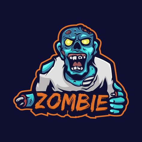 Zombie Cute, E Sport Logo, Zombie Logo, Cartoon Faces Expressions, Cartoon Mouths, Butterfly Outline, Cute Logo, Comic Face, Doodle Characters