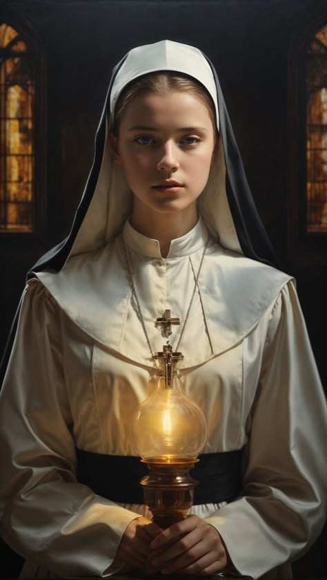 Nun Character Art, Judas Aesthetic, Fantasy Nun, Nun Character, Nun Aesthetic, Vampire Masquerade, Saint Teresa, Bride Of Christ, Dark Romance Books