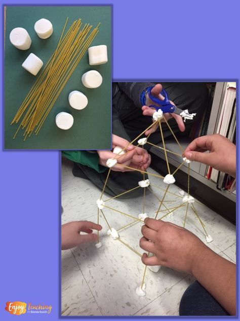 Classroom Stem Activities, Stem Kindergarten, Simple Stem Challenges, Spaghetti Tower, Marshmallow Challenge, Simple Stem Activities, Engineering Design Process, Steam Projects, Steam Learning