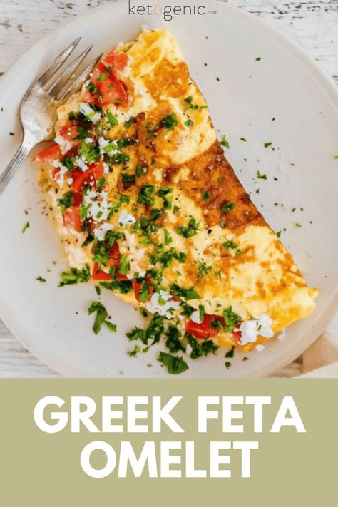 Mediterranean Breakfast Diet Recipes, Healthy Feta Recipes, Mediterranean Keto, Feta Breakfast, Feta Cheese Egg Recipes, Feta Omlet Recipes, Eggs And Feta Cheese, Mediterranean Diet Omelette, Greek Omelette Recipe