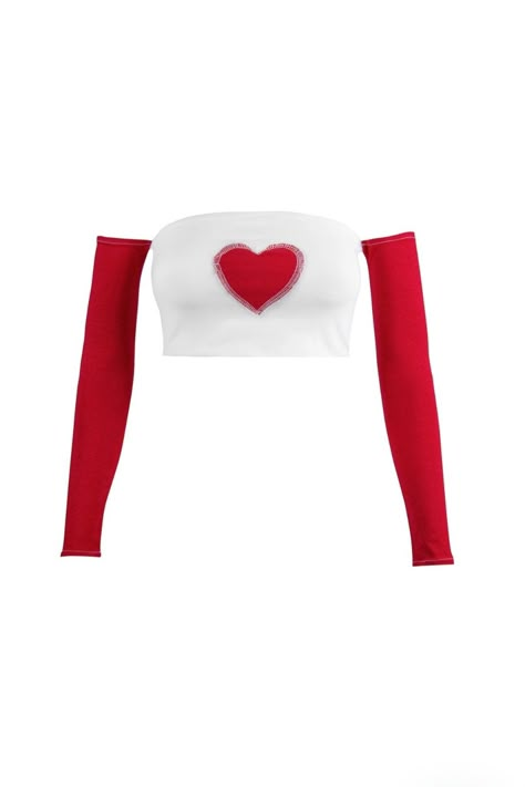 #outfit #heart #crop #red Red Heart Outfit, Preppy Style Outfits, Valentine's Day Aesthetic, White Skirt Outfits, Outfits To Draw, Ocs Ideas, Idol Outfit, Girl In Red, Roblox Clothes