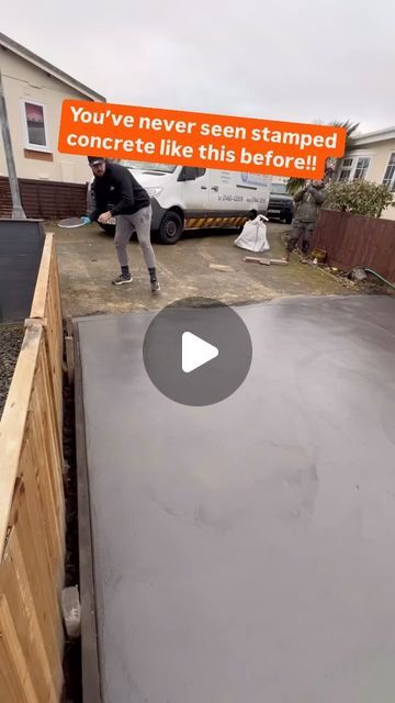 BuildersRx on Instagram: "Guaranteed you’ve never seen stamped concrete like this before‼️
-
It obviously looks great, but would you choose stamped concrete versus concrete pavers, stone, or a typical concrete patio?
-
Featured Follower: @stenciltechmike 

#stampedconcrete #concrete #concretecontractor #concretepatio #concretepavers" Backyard Concrete Slab Ideas, Stamped Cement Walkway, Diy Stamped Concrete Walkway, How To Stamp Concrete, Stamped Concrete Interior Floors, How To Stain Concrete Patio, How To Stencil Concrete Patio, Front Yard Concrete Ideas, Stamped Concrete Patio With Fire Pit