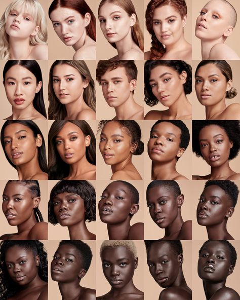 ADVERTISING — Michelle Monique Skin Tone Chart, Skin Tone Makeup, Face Anatomy, Campaign Photography, Family Portrait Poses, Drawing People Faces, Cosmetics Photography, All Natural Skin Care, Natural Skin Care Routine