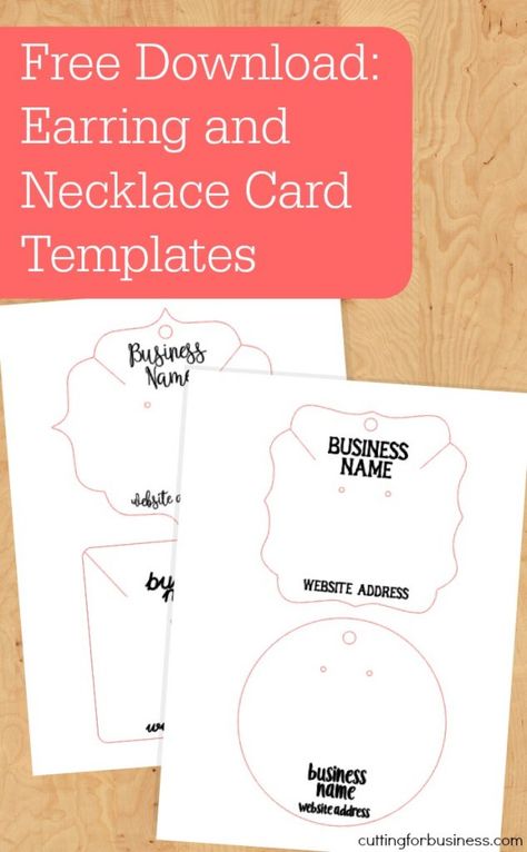 Free Download: Customizable Earring & Necklace Card Templates for Silhouette Cameo, Curio, or Portrait - by cuttingforbusiness.com Diy Earring Cards, Earring Cards Template, Jewerly Displays, Packaging Diy, Jewelry Display Cards, Diy Jewelry Display, Projets Cricut, Packaging Template, Jewerly Designs