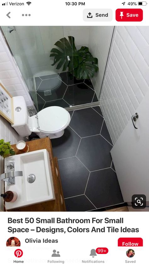 Makeover Kamar Mandi, Mini Bad, Small Bathroom With Shower, Small Showers, Bad Inspiration, Tiny House Bathroom, Hampi, Room Tiles, Trendy Bathroom