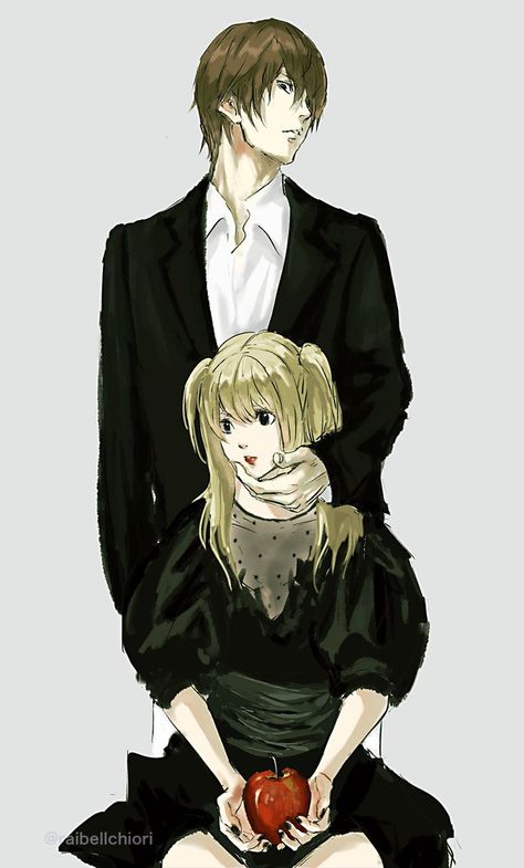 Light X Misa Fanart, Misa Fanart, Light And Misa, Notes Art, Dark Anime, Cute Anime Pics, Neon Genesis Evangelion, Anime Love, Cute Wallpapers