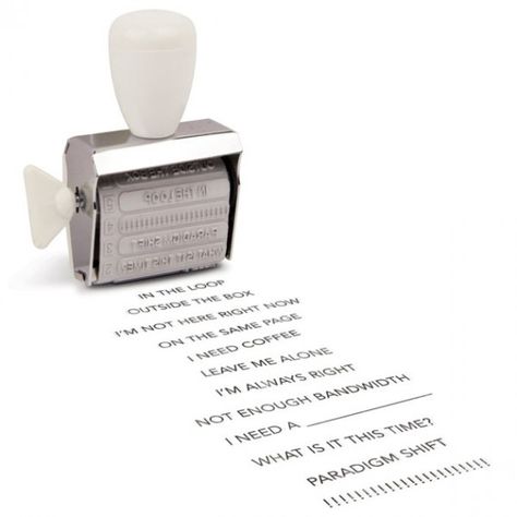 coolthings.com  Office Speak Rubber Stamp: Why Write When You Can Stamp It? Organisation, Fancy Office, Office Stamps, Gadgets Technology Awesome, Best Gifts For Mom, Paradigm Shift, Holiday Entertaining, Ink Pad, Cool Stuff