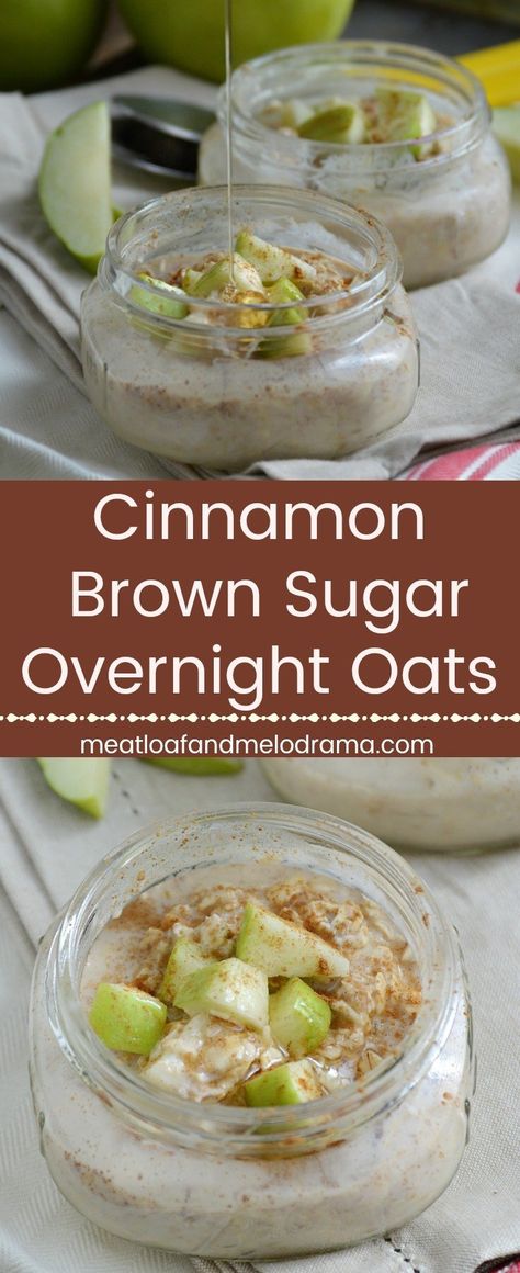 Cinnamon Brown Sugar Overnight Oats Refrigerator Oats, Brown Sugar Overnight Oats, Easy Grab And Go Breakfast, Breakfast Jars, Refrigerator Oatmeal, Overnight Oats In A Jar, Night Oats, Oatmeal Flavors, Breakfast Oats