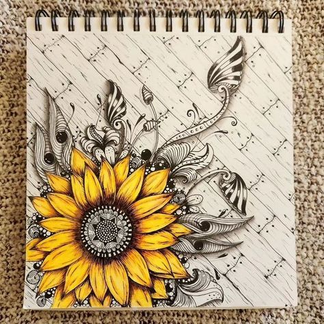 Doodling Art, Zen Doodle Patterns, First Then, Tangle Art, Tangle Patterns, The Sunflower, Sunflower Pattern, Bible Art Journaling, Zen Art