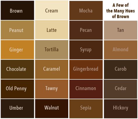 Brown Color Pallet, Color Names Chart, Color Mixing Chart, Three Primary Colors, The Graphics Fairy, Brown Color Palette, Dull Colors, Graphics Fairy, Brown Paint