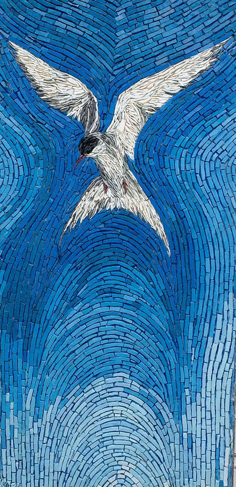 Water Mosaic, Arctic Tern, Art Quilling, Mosaic Animals, Mosaic Birds, Mosaic Stained, Mosaic Murals, Mosaic Ideas, Mosaic Artwork