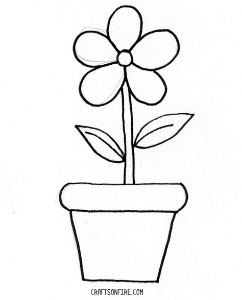 Pictures Of Plants, Plant Drawing Easy, Flower Drawing For Kids Easy, Single Flower Drawing Simple, Easy Drawings Of Flowers, Small Flower Sketch, Easy Drawing Of Flowers, Drawing Ideas Flowers Easy, Drawing Of A Flower