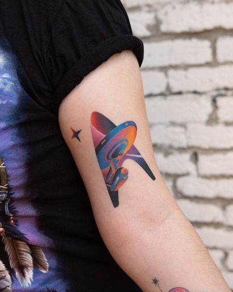 Live Long And Prosper Tattoo, Voyager Tattoo, Darth Vader Tattoo, Star Trek Tattoo, Go Tattoo, Tattoo Star, Cyberpunk Tattoo, Shin Tattoo, Live Long And Prosper