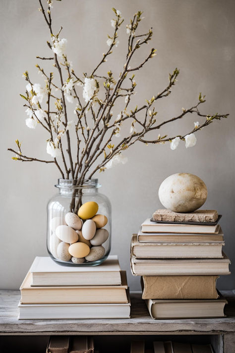 30+ Chic Neutral Easter Decor Designs for a Stylish Celebration Easter At Home Ideas, Easter Decor Diy Ideas, Easter Interior Design, Sophisticated Easter Decor, Easter Decorations 2024, Home Easter Decor, Minimal Easter Decor, Easter Decor 2024, Elegant Easter Decorations