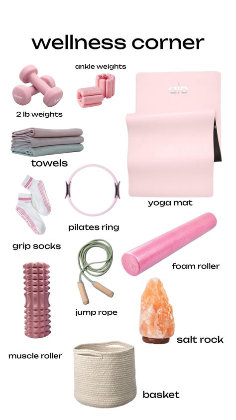 wellness corner #pilates #wellnesscorner #workout #yoga Small Gym Ideas, Workout Corner, Wellness Corner, Yoga Corner, Workout Room Home, Pilates At Home, Diy Home Gym, Pilates Equipment, Gym Room At Home