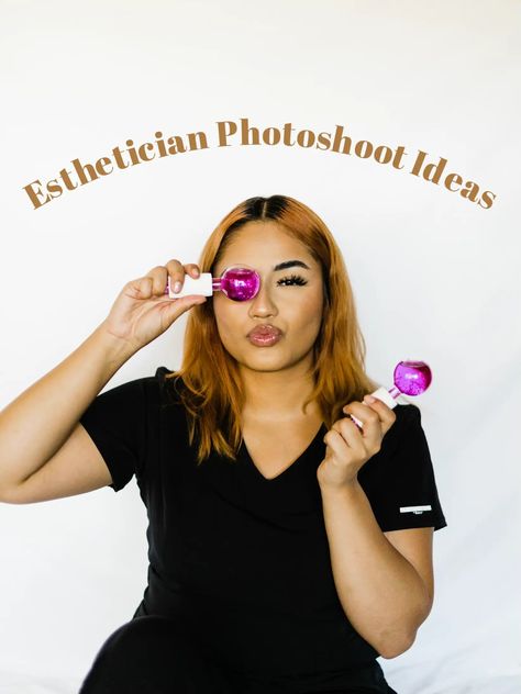 Headshot Poses Esthetician, Esthetician Studio Photoshoot, Spa Staff Photoshoot Ideas, Professional Esthetician Headshots, Aesthetician Headshots, Esthetician Picture Ideas, Waxer Esthetician Photoshoot, Esthetician Head Shots, Spa Owner Photoshoot