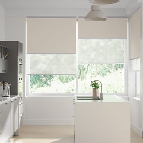 Double Roller Titan Canvas Blind | Blinds Online™ Roller Blinds Living Room, Roller Blinds Bedroom, Roll Blinds, Modern Roller Blinds, White Roller Blinds, Grey Roller Blinds, Grey Blinds, Built In Shelves Living Room, Modern Blinds